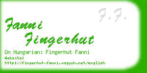 fanni fingerhut business card